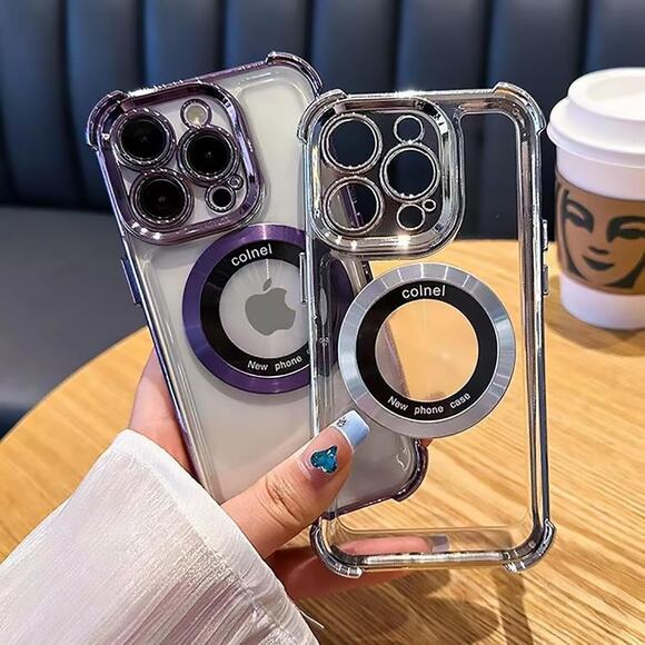 iPhone 14 Pro Case Magnetic Clear Bling Military-Grade Protection Luxury Corners - Picture 4 of 8